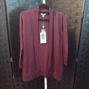 Evolution Burgundy Open-Front Cardigan size small Stitch Fix brand